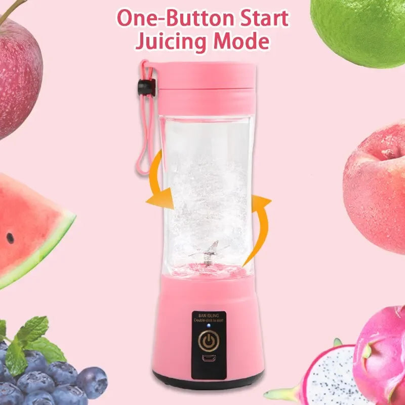 Liquidificadores elétricos portáteis de suco de frutas, verão pessoal, mini garrafa, casa, usb, 6 lâminas espremedor, copo máquina para cozinha