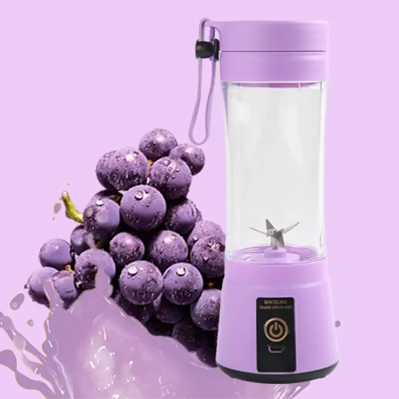 Liquidificadores elétricos portáteis de suco de frutas, verão pessoal, mini garrafa, casa, usb, 6 lâminas espremedor, copo máquina para cozinha